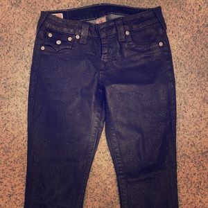 New True Religion Black Sparkly Jeans